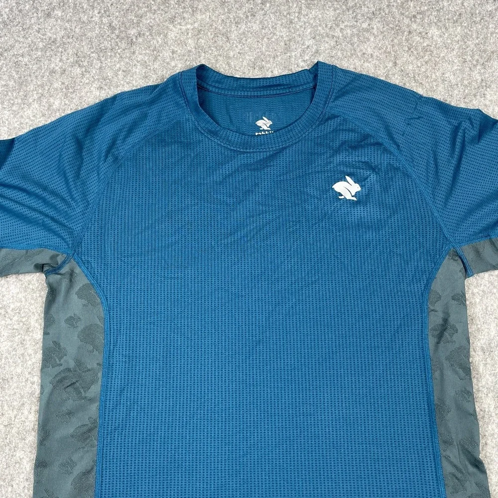 Rabbit Running Men's Strong Running Tee Blue Small Training Sports Trail Large‎